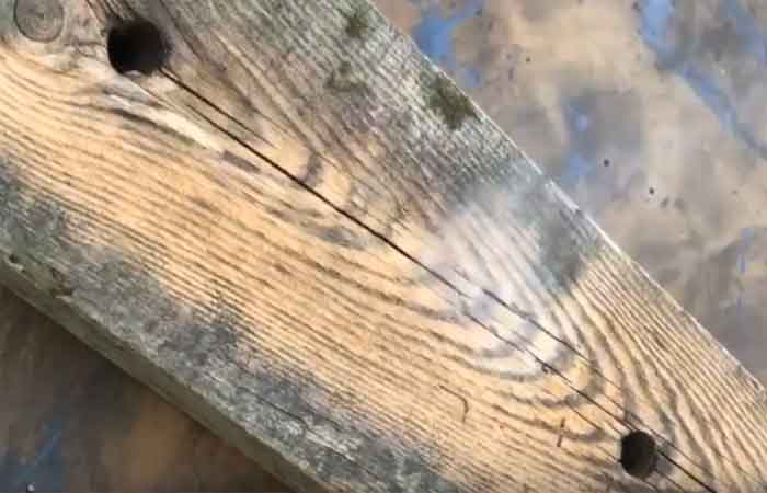 Trockeneisstrahlen von Holz